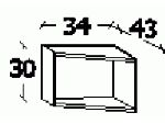 Антресоль на уголовой элемент с дверкой завершающий (лев.) (340х300х430), B1UAL