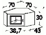 Антресоль на узкий угловой модуль с дверкой (лев.) (387х300х430), B1U-00A-SL