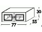 Антресоль на шкаф платяной широкий с дверками (770х300х550), B2A-SH-S