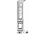 Витрина узкая со стекл. дверью (прав.) и дверкой снизу (387х2130х430), B1-01SP