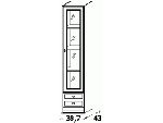 Витрина узкая со стекл. дверью (прав.) и ящиками внизу (387х2130х430), B1-02SP