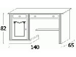Стол письменный 1-тум. (с дверкой слева или справа) (1400х820х650), STPB1T-001
