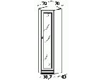 Шкаф платяной угловой узкий с зекр. дверью (прав.) (387х2130х430), B1U-SH00ZP