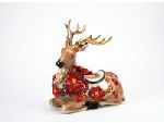 Керамическая статуэтка "Рождественский олень лежит"