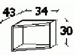 Антресоль на уголовой элемент с дверкой завершающий (прав.) (340х300х430), B1UAP