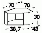 Антресоль на узкий уголовой модуль (387х300х430), B1U-00A