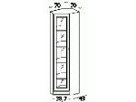 Витрина угловая узкая со стекл. дверью (лев.) (387х2130х430), B1U-00SL