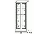 Витрина широкая со стекл. дверьми (770х2130х430), B2-00S